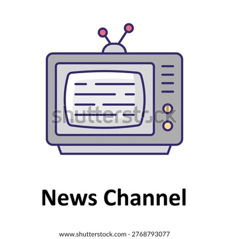 News Channel Vector icon which can easily modify or edit
