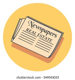 news circle icon with shadow
