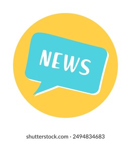 News coffee break, time clock. Color web icons, news flat style elements
