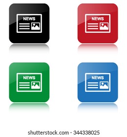news  - color vector icon  with shadow