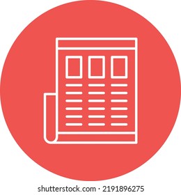 News Column line circle icon vector image. Can also be used for web apps, mobile apps and print media.