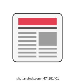 news communication paper information data icon. Flat and isolated design. Vector illustration