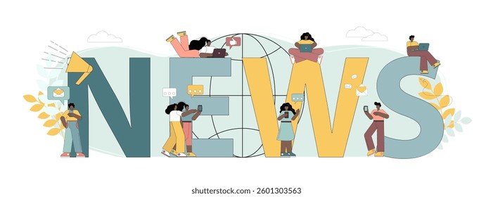 News concept. Communication on social networks. Sourse of information. People use gadgets to get news.