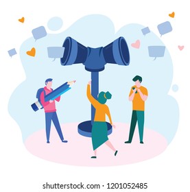 News Concept, information about events for web page, banner, presentation, social media, documents, cards, posters. Vector illustration. Online internet, satellite. News update, online news, newspaper