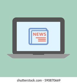 News concept. Laptop screen