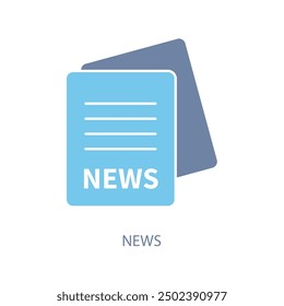 Icono de línea de concepto de noticias. Ilustración de elemento simple. diseño de símbolo de contorno de concepto de noticias.