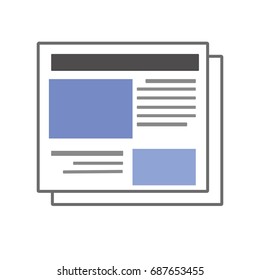 News concept - Newspaper vector illustration isolated on white background and copyspace