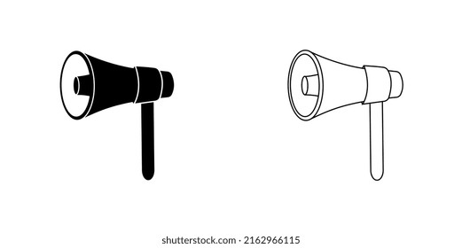 Icono vectorial de contenido de noticias. Megáfono lo anuncia.