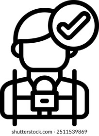 Elemento de icono de línea de Vector de corresponsal de Noticias
