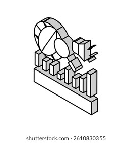news coverage analysis isometric icon vector. news coverage analysis sign. isolated symbol illustration