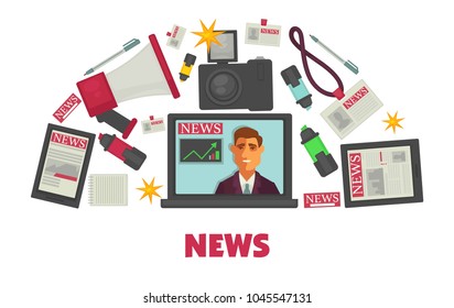 News creation and publication modern special equipment set