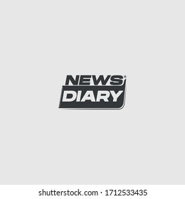 Concepto de diseño del logotipo del diario de noticias