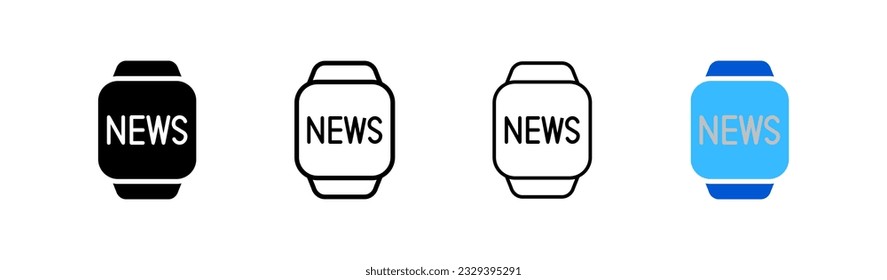 News. Different styles, color, follow the news. Vector icons.