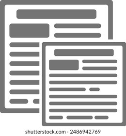 news or doc duplicate copy vector icon