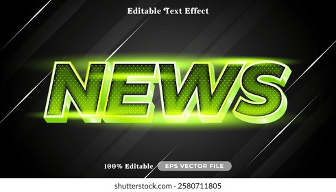 News editable text effect vibrant modern color shiny. Text style effect. Editable fonts vector files