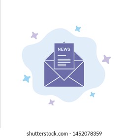 News, Email, Business, Corresponding, Letter Blue Icon on Abstract Cloud Background
