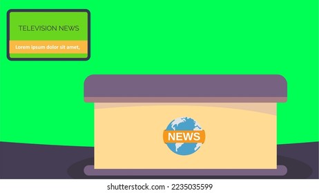 news entertainment studio background green screen, the best for news room illustration