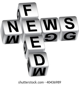 news feed dice message isolated on a white background.