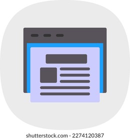 News Feed Flat Curve Vector Icon Design