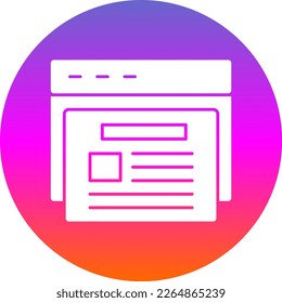 News Feed Glyph Gradient Circle Vector Icon Design