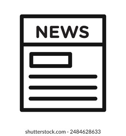 News Feed icon Black line art vector