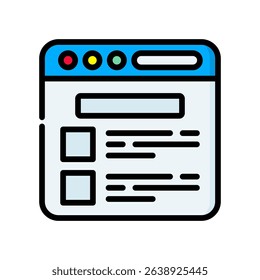 News Feed Icon Lineal Color Vector Illustration