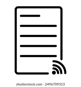 News Feed icon linear logo mark in black and white