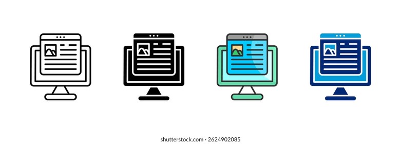 News Feed Icon Set Multiple Style Collection