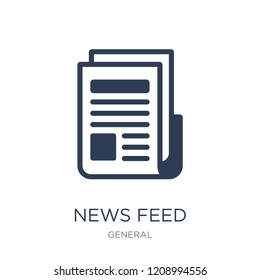 news feed icon. Trendy flat vector news feed icon on white background from General collection, vector illustration can be use for web and mobile, eps10