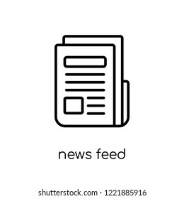 news feed icon. Trendy modern flat linear vector news feed icon on white background from thin line General collection, editable outline stroke vector illustration