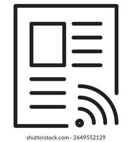ícone do News Feed ilustração vetorial sinal isolado