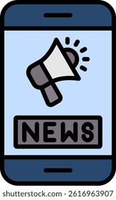 News Feed Line Filled Vector Icon Design