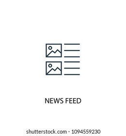 News Feed Line Icon. Simple Element Illustration. News Feed Symbol Design From Social Media Marketing Collection. Can Be Used In Web And Mobile.