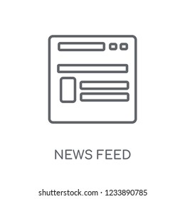 news feed linear icon. Modern outline news feed logo concept on white background from General collection. Suitable for use on web apps, mobile apps and print media.