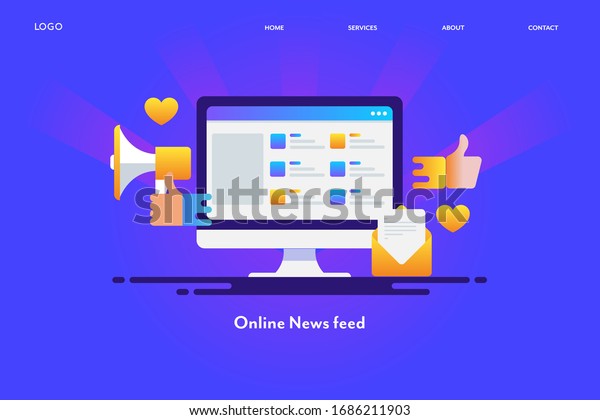 News Feed Social Media Feed Blogging Stock Vector Royalty Free