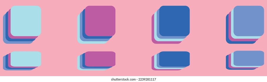 News Feeds, Tabs, Social Media UI Frames and Elements, Retro 80s 90s Aesthetic Shapes, Set of 4 Squares and Rectangles in Y2K Style