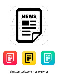 News file icon. Vector illustration.