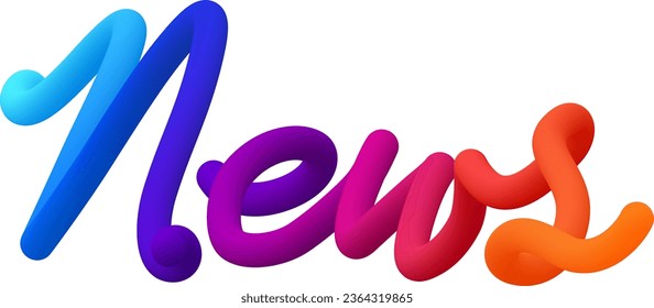 Texto fluido de noticias con líneas curvas dinámicas hechas de círculos coloridos mezclados. Ilustración vectorial.