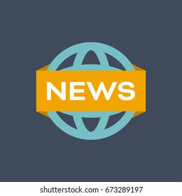 news with globe icon
