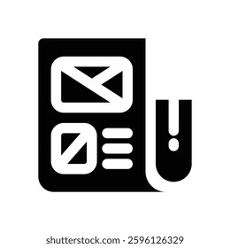 news glyph icon. Strong and solid vector icon for websites, mobile interfaces, presentations, and visual branding. High quality and easy to edit.