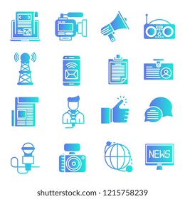 News gradient icons set