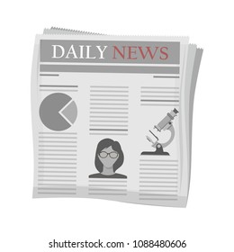 News in hard copy. Newspaper news with analytics and various articles. World news, financial articles. Vector illustration.
