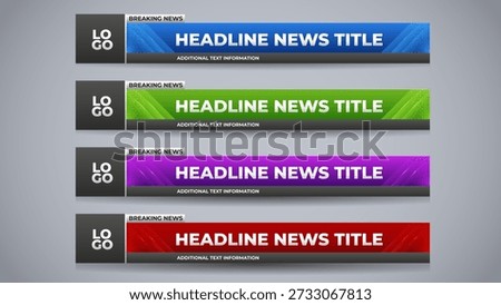 news headline lower third with variation color for broadcast media