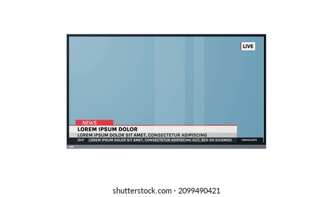 Titular de noticias e ilustración vectorial plana de tv.