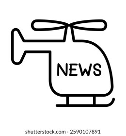 News helicopter icon in thin line style