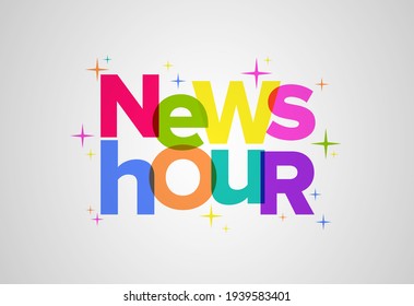 News Hour colorful banner background. Template design