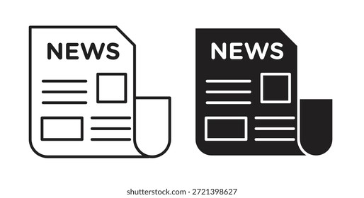 Conjunto de concepto de icono de Noticias. Colección de íconos simple