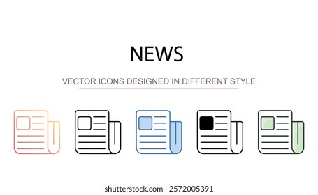 News icon design with white background stock illustration