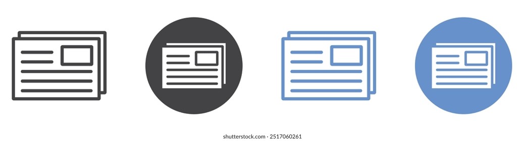 News icon flat line symbol set.
