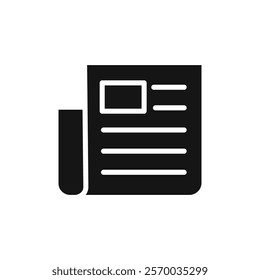 News icon Flat simple outline set